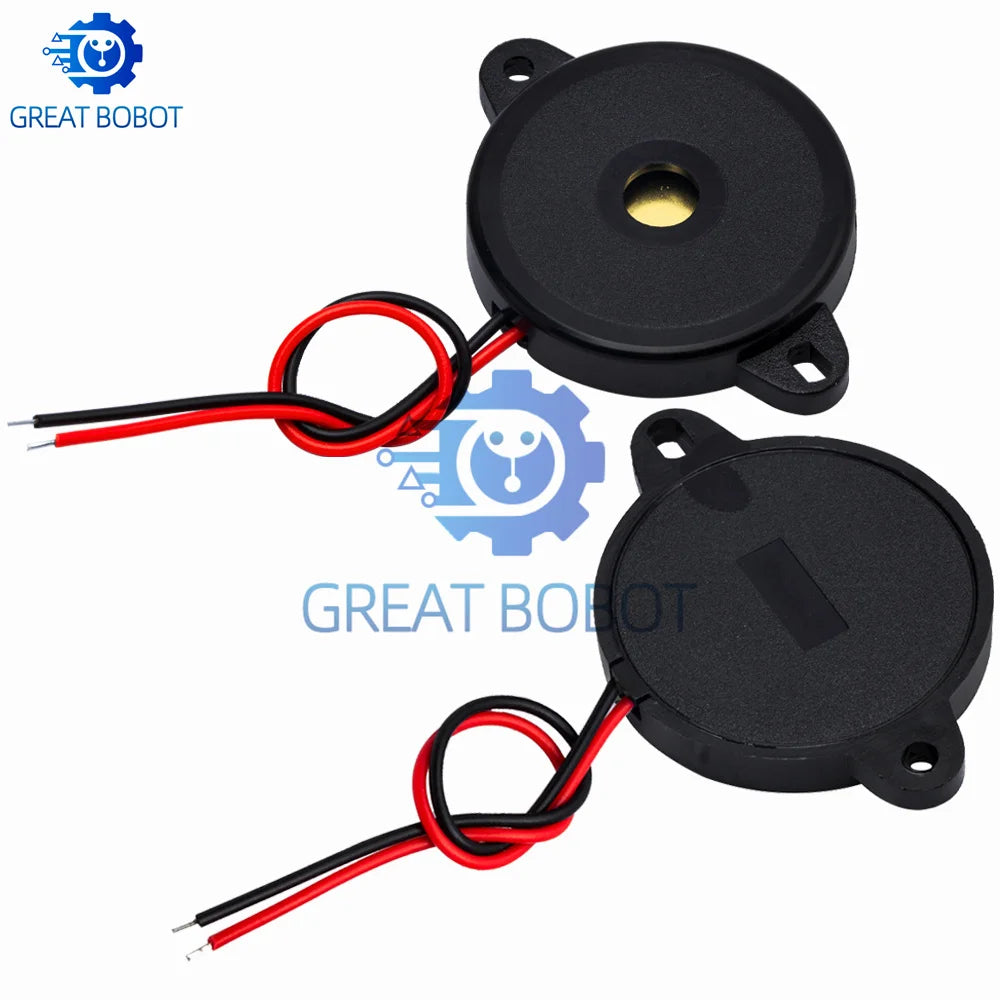 5-Pack 30x5.5mm Enclosed Piezo Passive Buzzer w/ Wires AT3040 Piezo Buzzer Component Axl