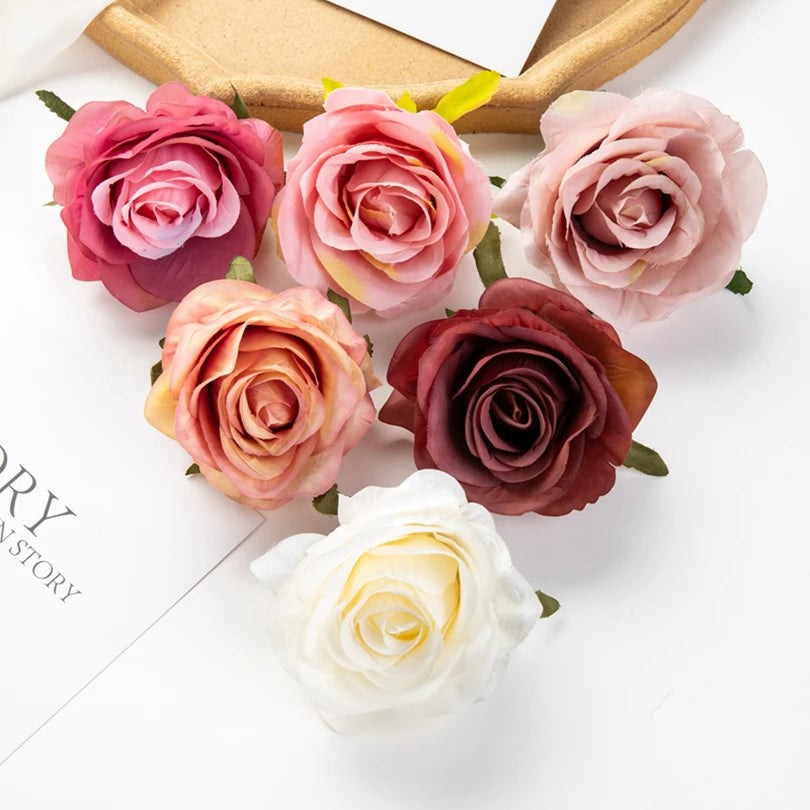 Artificial Silk Roses 10 Pcs – Wedding Bouquet & Home Décor Artificial Silk Flowers Axl