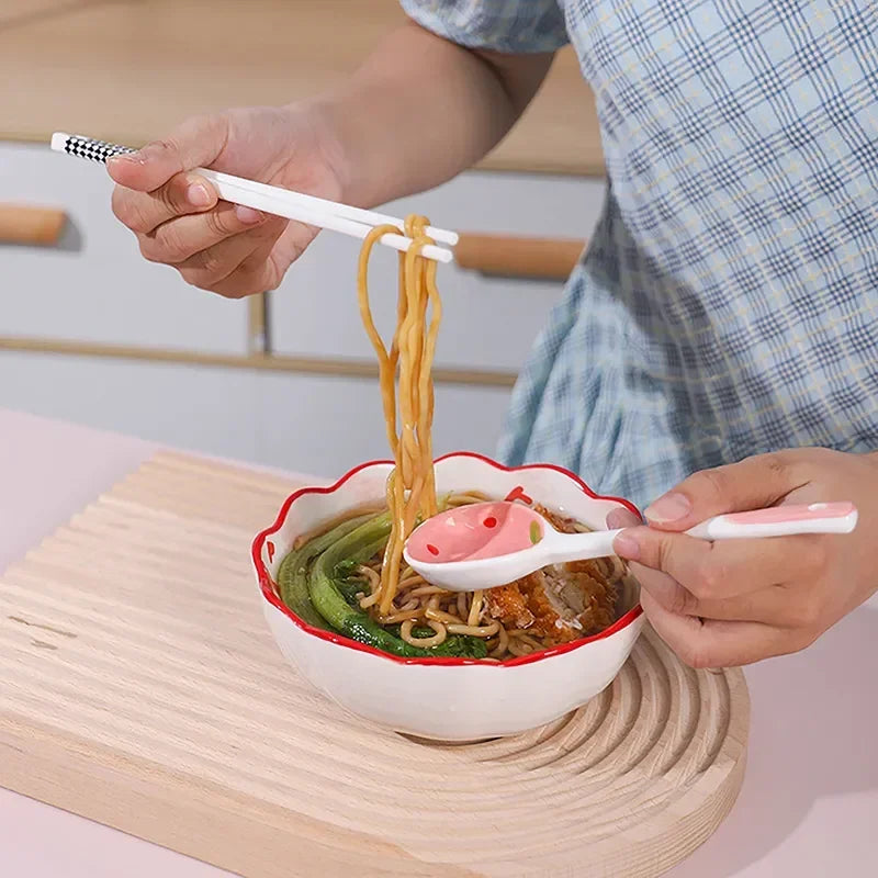 KEMORELA Strawberry Ceramic Long Handle Spoon – Korean Design Ceramic Spoon Axl