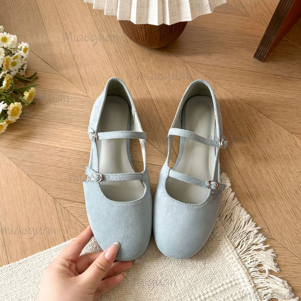Women's Double Strap Mary Jane Ballet Flats | Retro Sandals Ballet Flat Sandals Axl