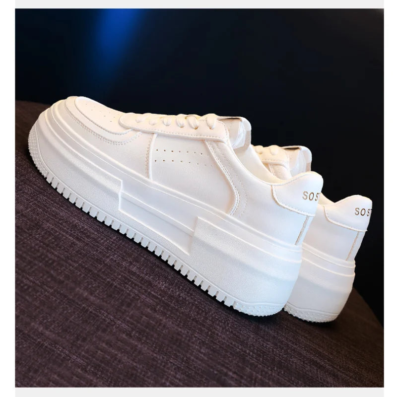YBQJOO Women's Platform Vulcanized Sneakers – Thick Sole Flats Platform Sneakers Axl