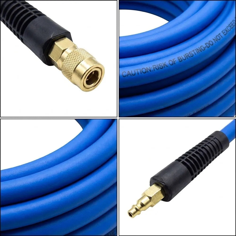 1/4" High-Pressure PVC Air Hose | Copper Fittings & Quick Connect Pneumatic Air Hose Axl
