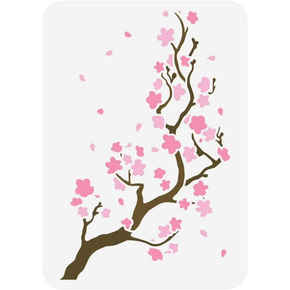 Cherry Blossom Tree Stencil – Large 8.3x11.7" Reusable PET Craft Stencil Axl