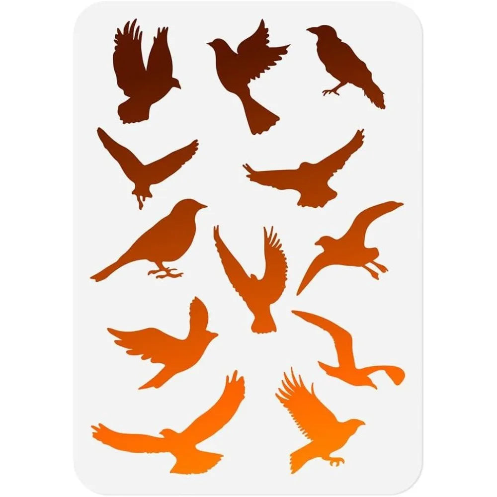 Bird Flock A4 Reusable Craft Stencil for DIY Wall & Home Decor Craft Stencil Axl AECH04-19437