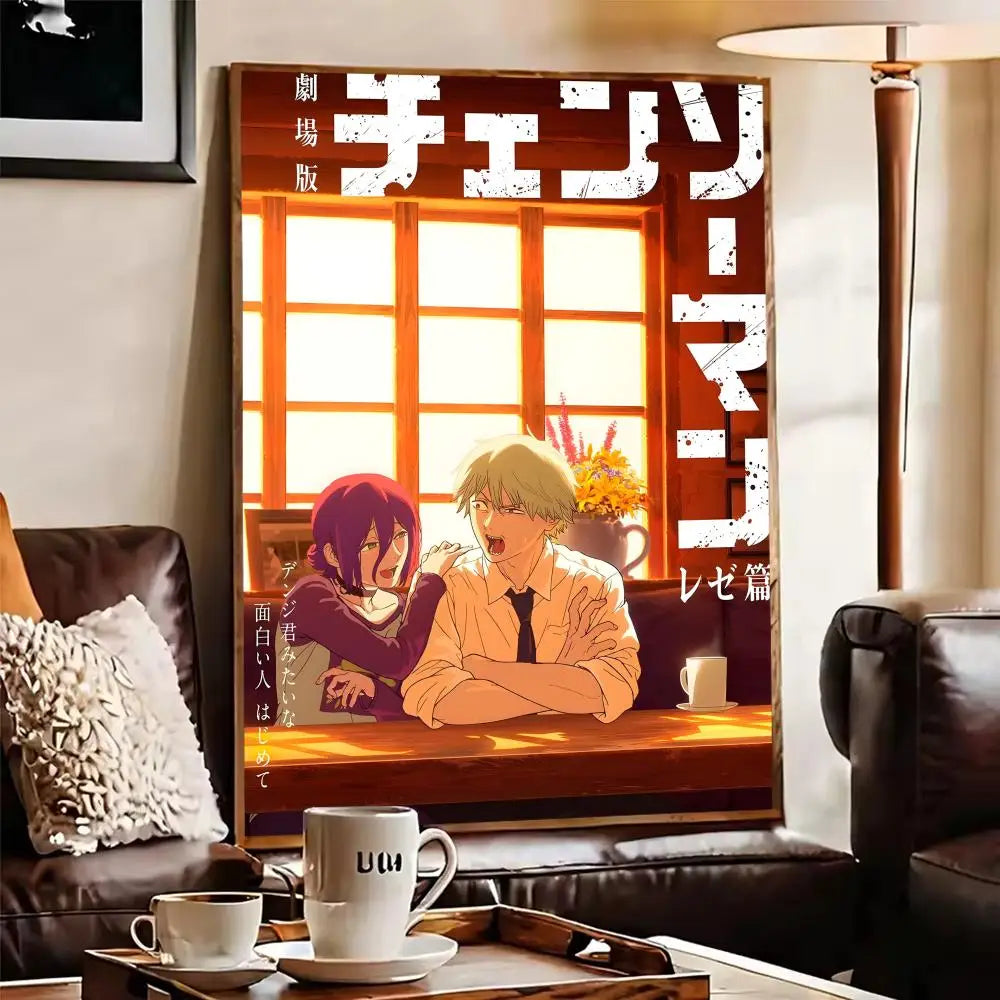 Chainsaw Man Reze Anime Canvas Wall Art – HD Unframed Poster Anime Canvas Poster Axl