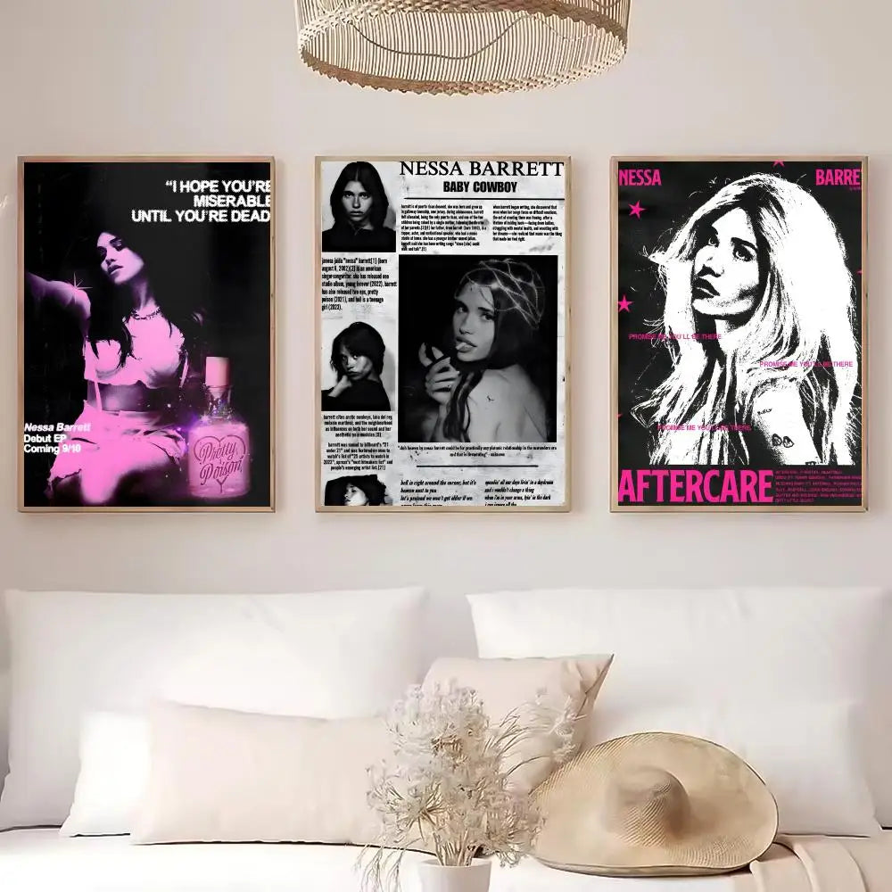 Nessa Barrett Singer Poster – HD Self-Adhesive Waterproof Wall Art Wall Art Poster Axl