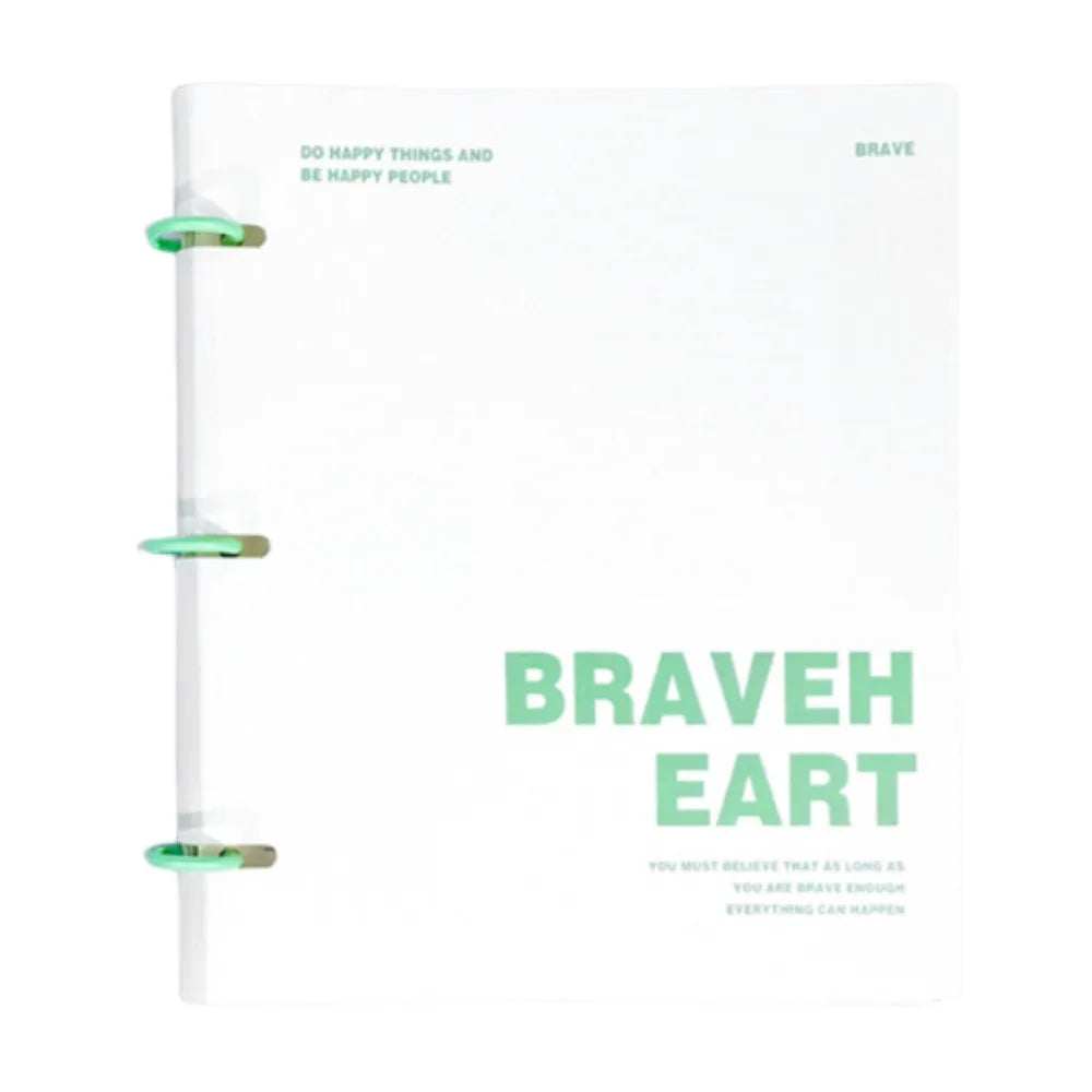 3-Ring Waterproof Loose-Leaf Binder Folder + 200 Lined Sheets Loose-Leaf Binder Axl Only Green Shell B