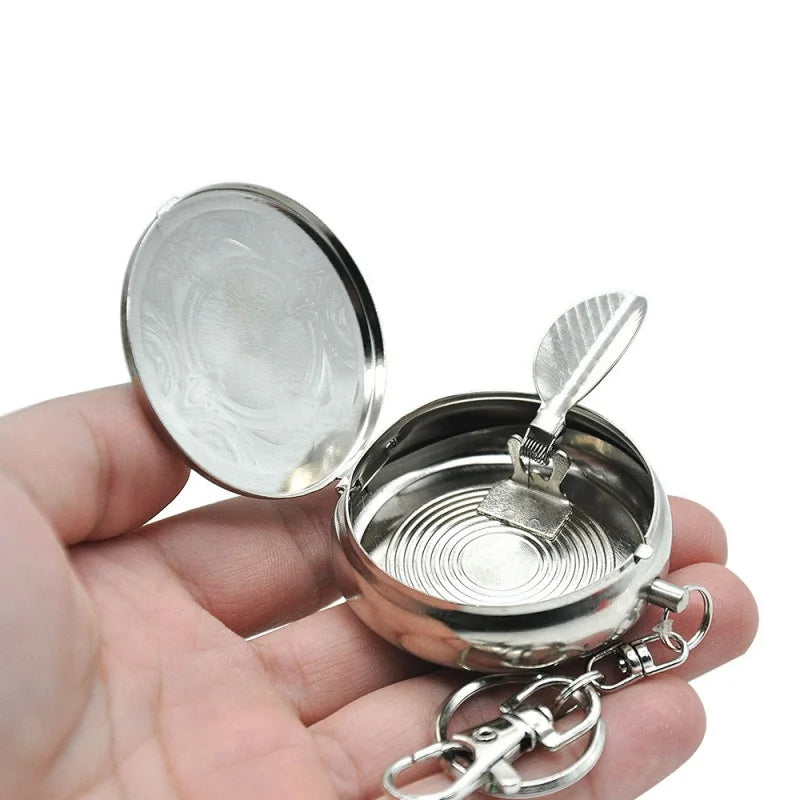 Portable Mini Metal Ashtray – Pocket Watch Keychain Design Portable Keychain Ashtray Axl