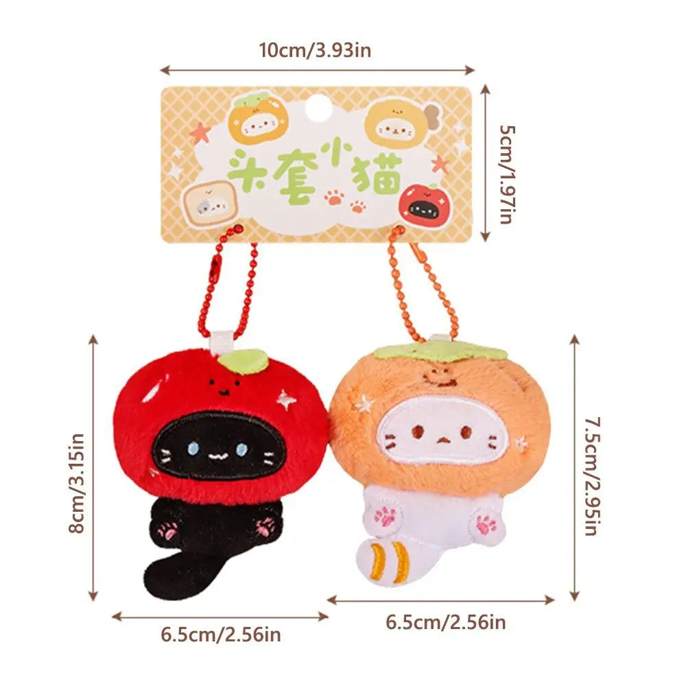 Plush Cat Keychain Pair – Cute Cartoon Kitty Pendant & Bag Charm Plush Keychain Axl