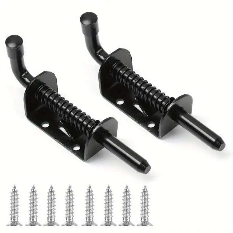 2-Pack Spring Loaded Barrel Bolt Gate Latch – Heavy Duty Lock Door Barrel Bolt Latch Axl 2pcs