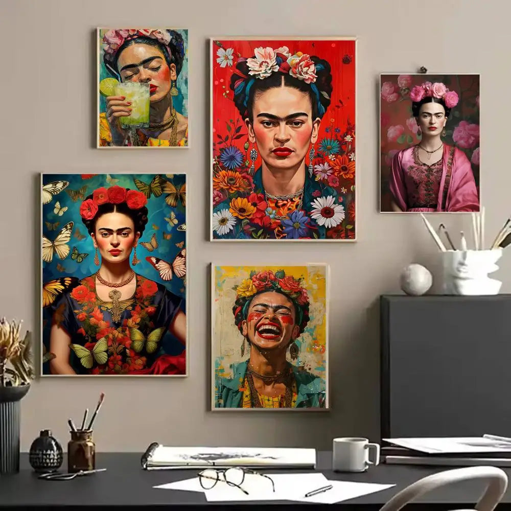 Frida Kahlo Canvas Wall Art – Vintage Unframed Poster Print Canvas Wall Art Axl