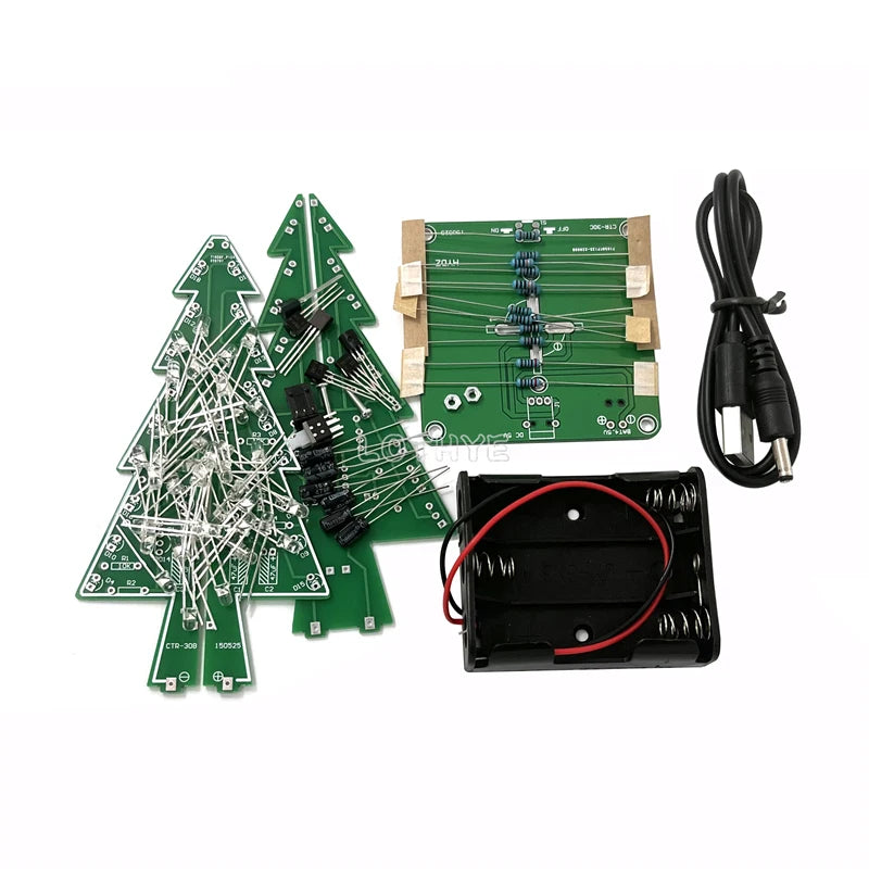 DIY 3D Christmas Tree LED Flash Kit – 36 LED Soldering Project DIY Electronics Kit Axl 7 color
