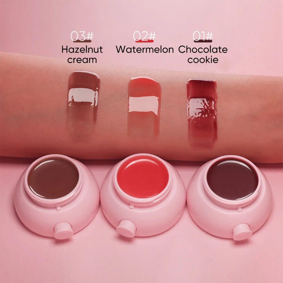 Vegan Tinted Lip Gloss with Brush – Hydrating Fruit Jam Lip Balm Tinted Lip Gloss Axl