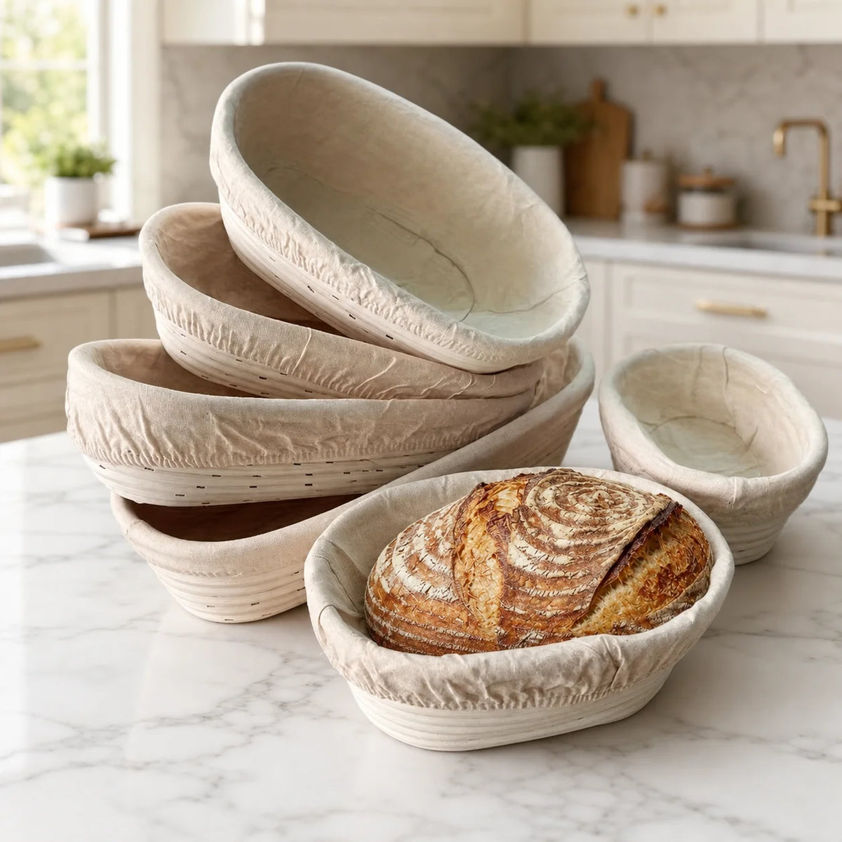 Banneton Bread Proofing Basket with Linen Liner | Leeseph Bread Proofing Basket Axl