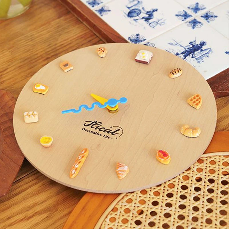 Modern Silent Wall Clock – 25cm Wood Grain Acrylic Round Silent Wall Clock Axl