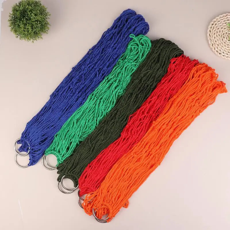 Single Nylon Mesh Camping Hammock – Lightweight Hanging Swing Camping Hammock Axl