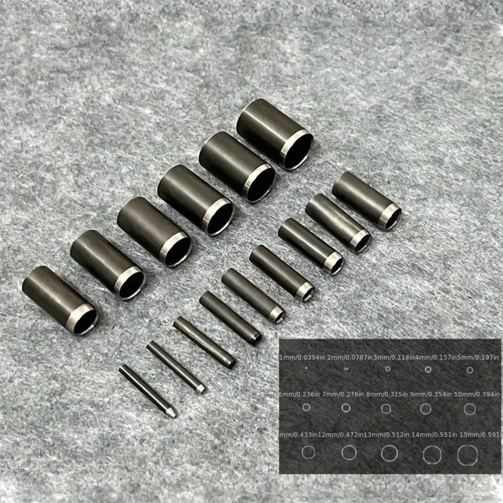 15-Piece Round Hollow Punch Set 1–15mm | Leather Die Cutter Kit Leather Punch Set Axl