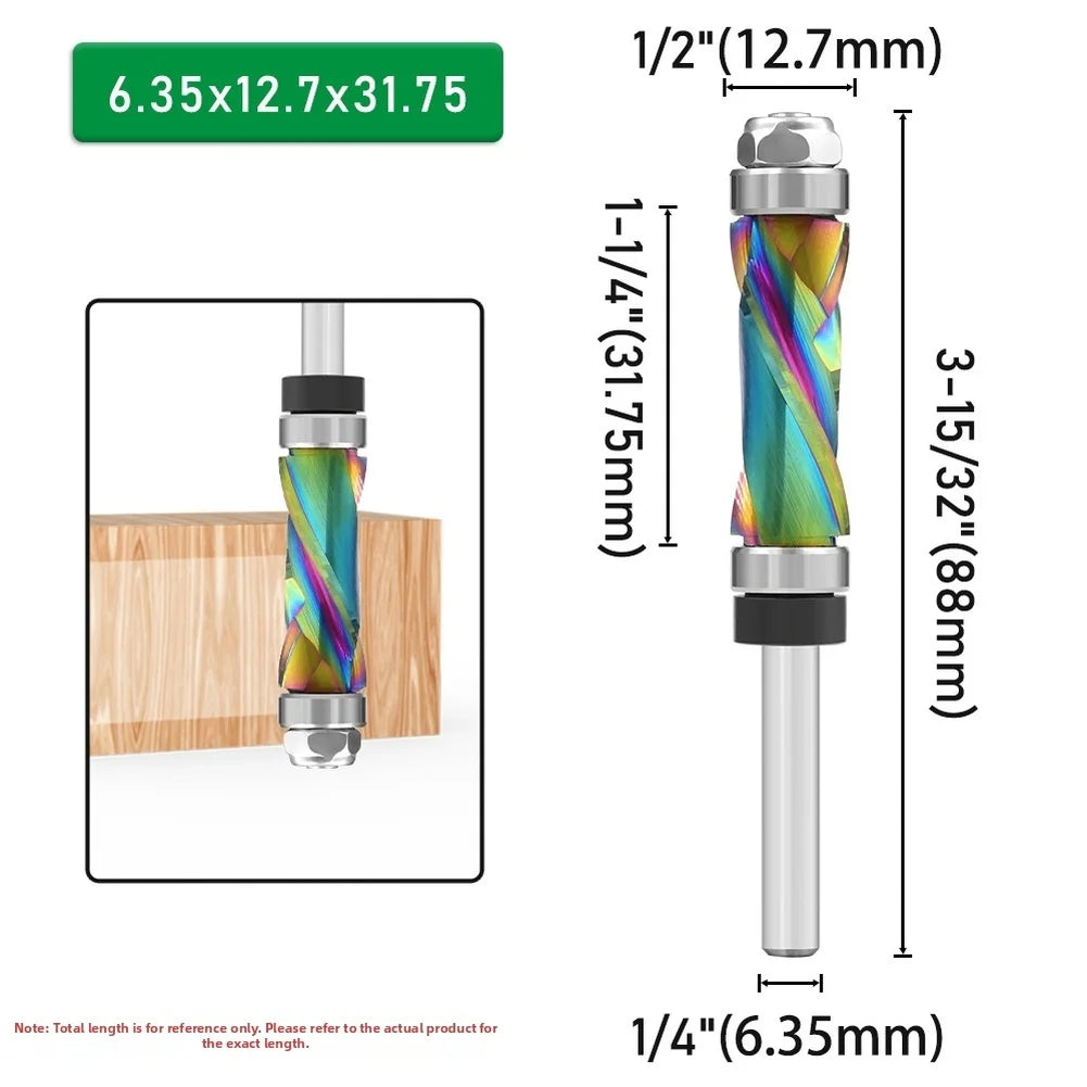 Solid Carbide Trimming Router Bit 1/4" Shank | Wood & MDF Carbide Router Bit Axl 12.7x31.75 China Mainland