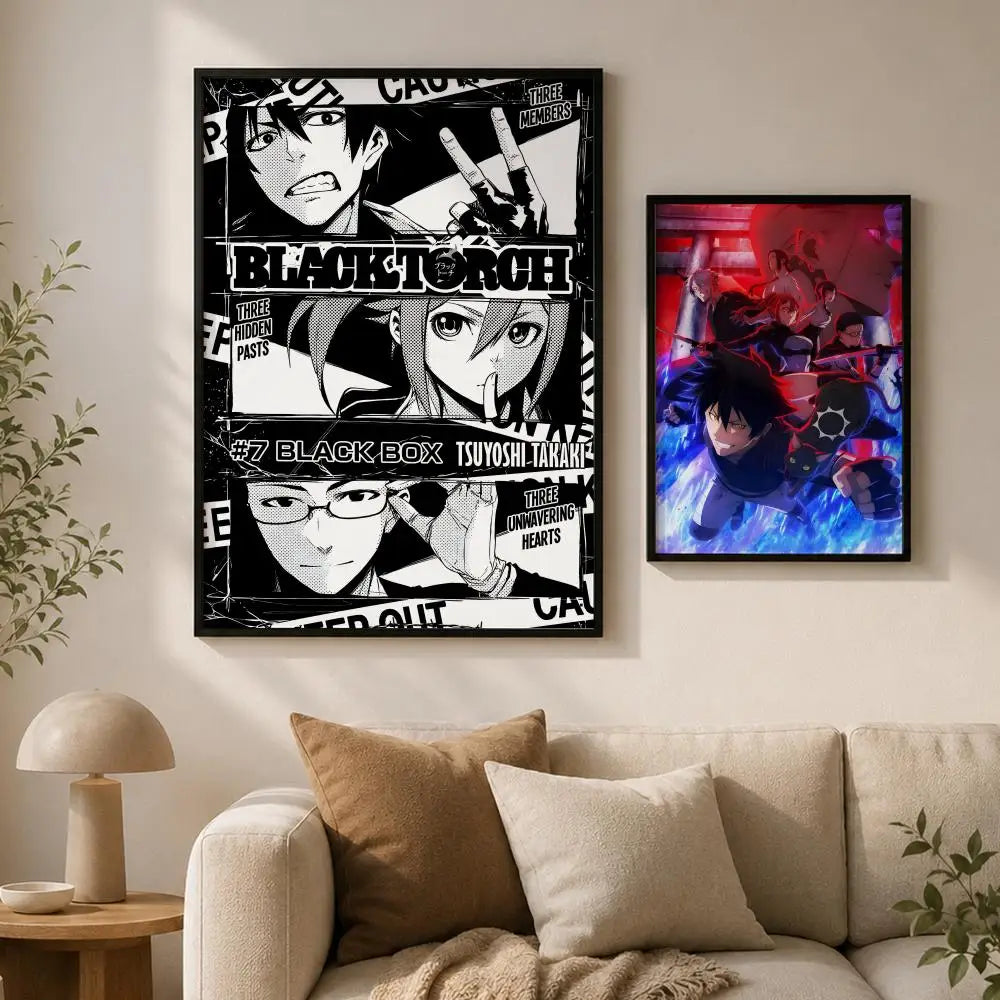 Black Torch Manga Waterproof PVC Peel & Stick Wall Poster Manga Wall Poster Axl