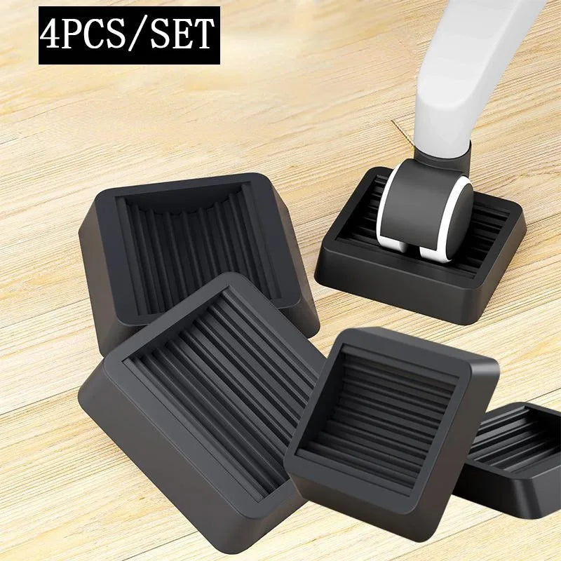4-Pack Rubber Caster Cups – Chair Wheel & Floor Protector Pads Caster Floor Cups Axl