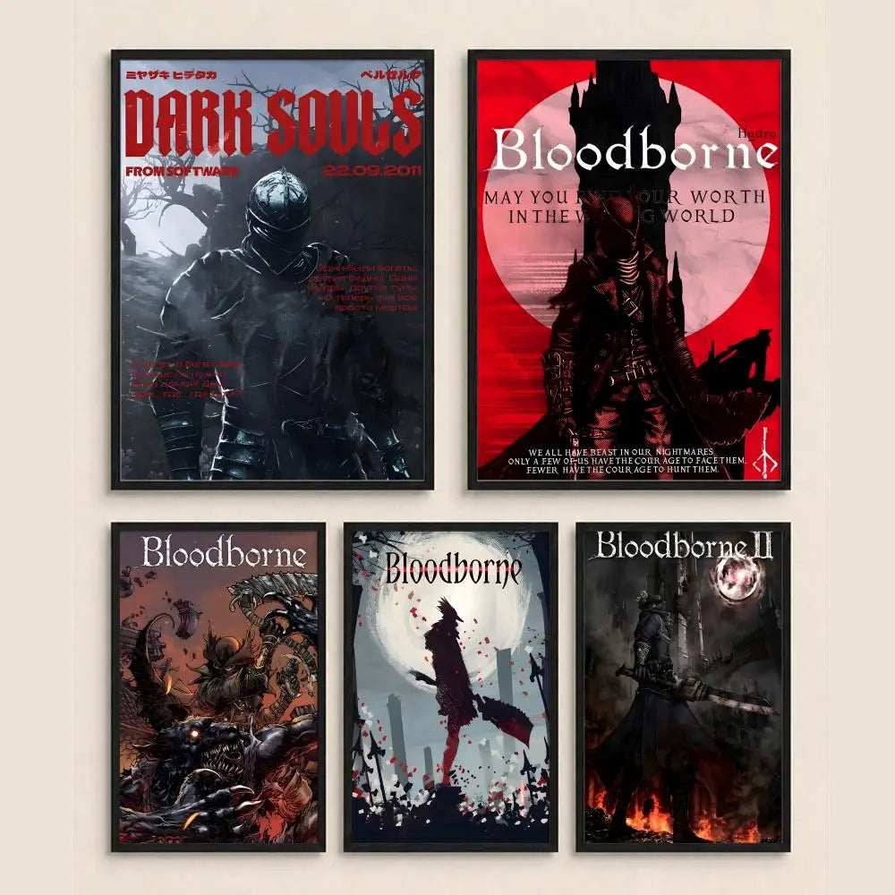 Bloodborne HD Art Poster – Waterproof Sticky Wall Decor Gaming Wall Poster Axl