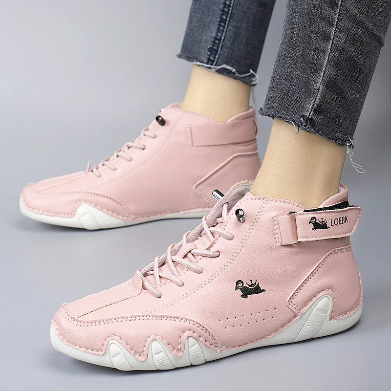 AZGB Women's Leather Ankle Boots – Casual Motorcycle Style Women's Ankle Boots Axl