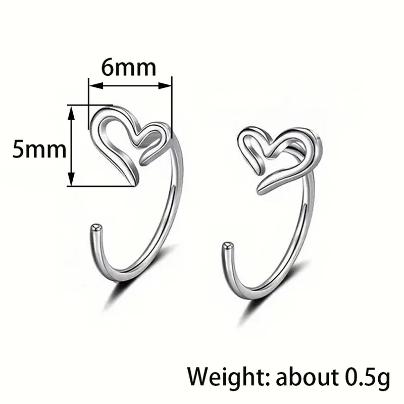 Huitan Glossy Heart Stud Earrings – Elegant Women's Jewelry Heart Stud Earrings Axl
