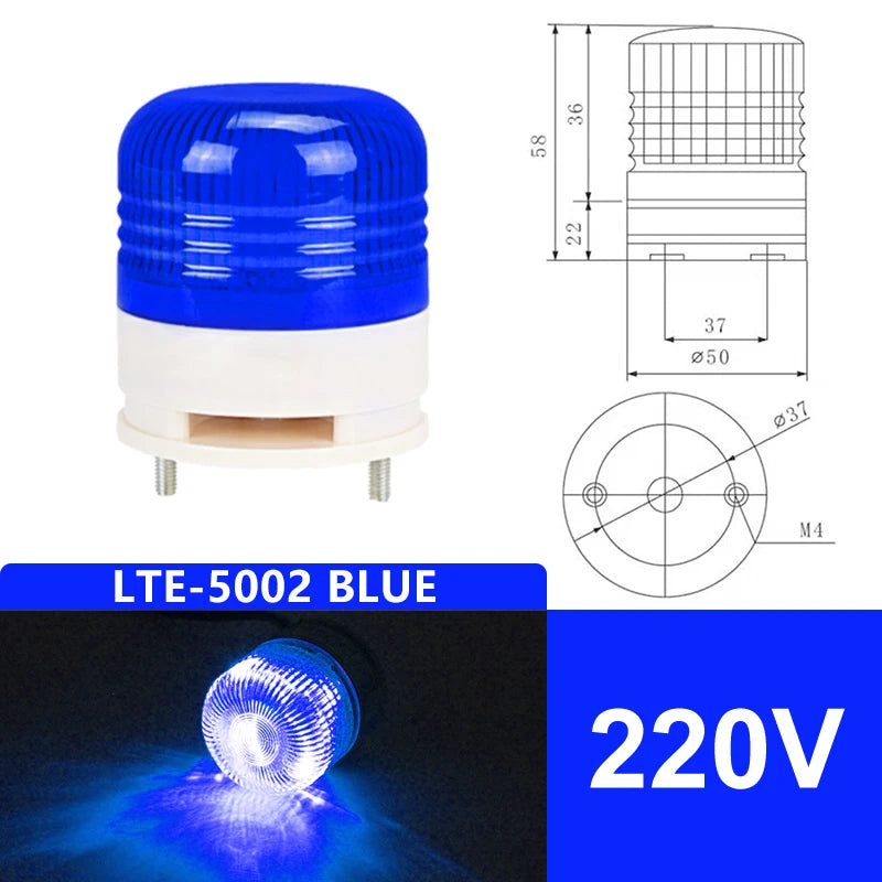 LTE-5002TJ LED Strobe Warning Light 12V 24V 220V Flashing Strobe Warning Light Axl 220V only BLUE