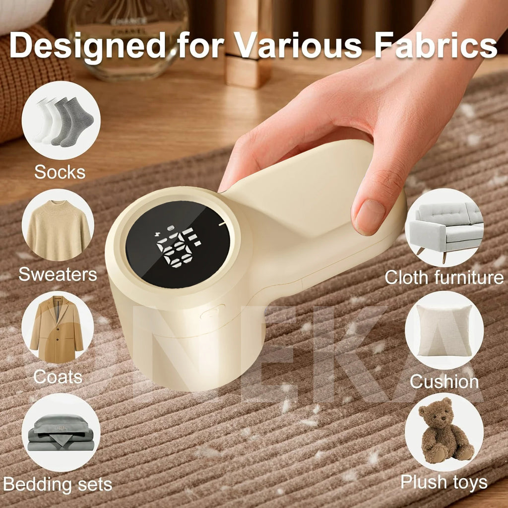 ONEKA LED Fabric Shaver & Lint Remover – Rechargeable Defuzzer Fabric Lint Shaver Axl