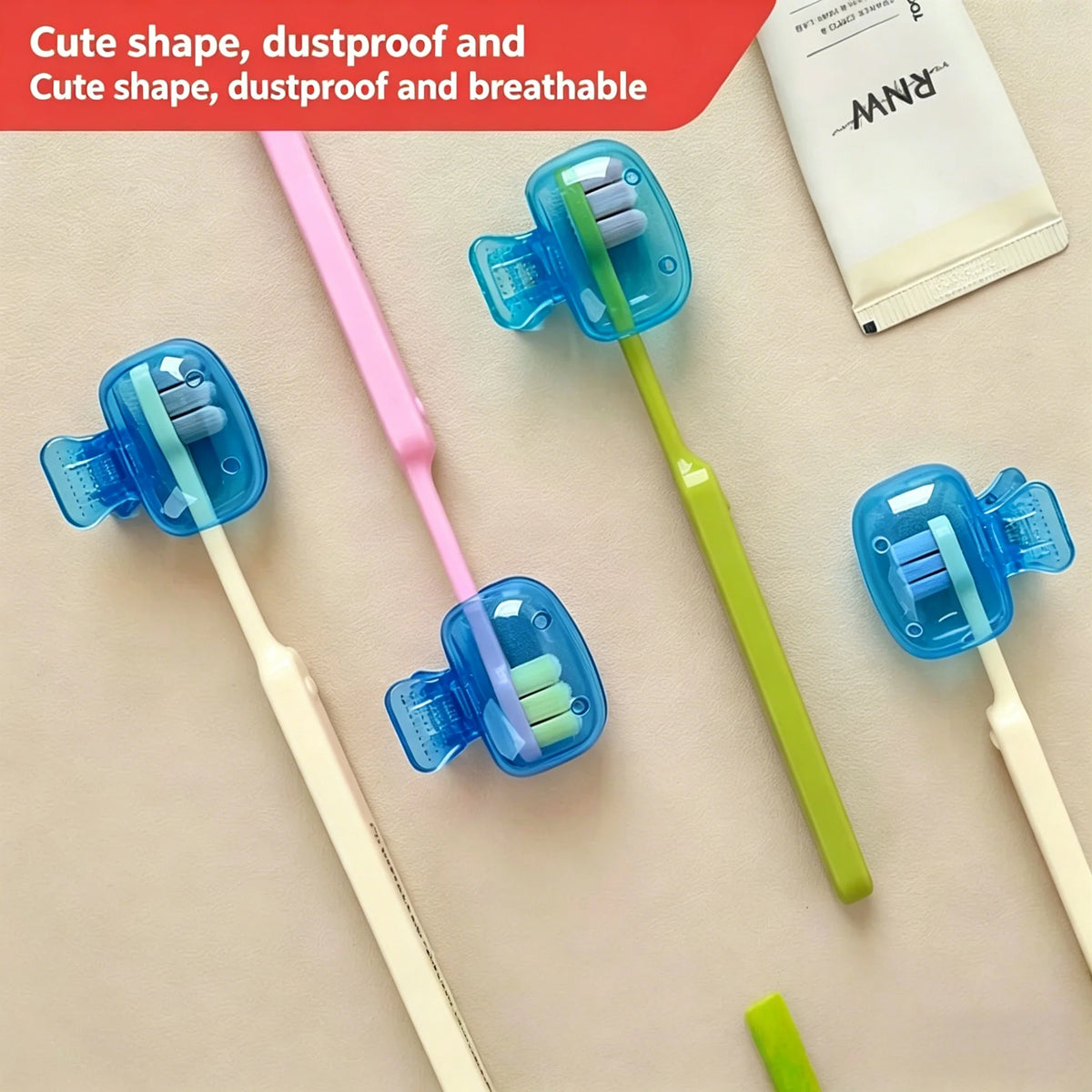 3-Pack Travel Toothbrush Head Covers – Portable Protector Caps Toothbrush Protector Cap Axl