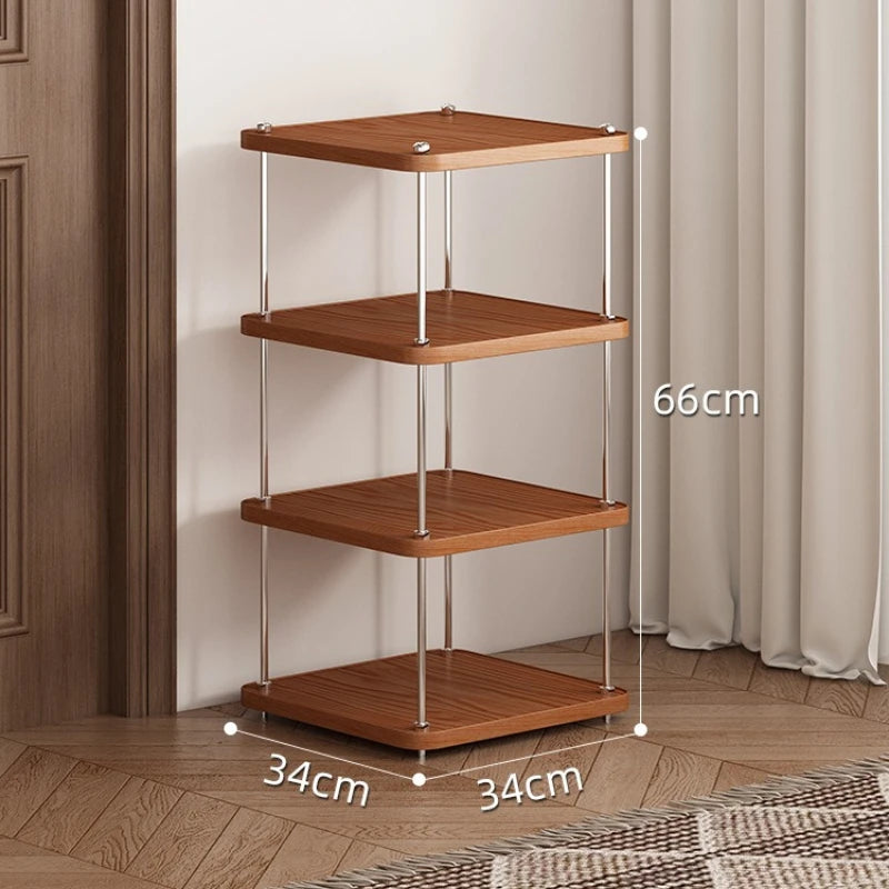 Wooden Multi-Layer Square Storage Rack – Stackable Shelf Wooden Storage Shelf Axl 4 Layers