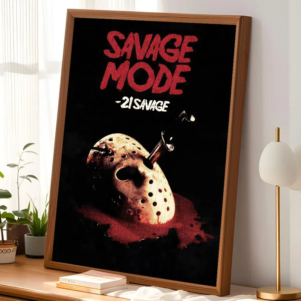21 Savage Music Poster – Self-Stick HD Waterproof Wall Art Music Wall Poster Axl