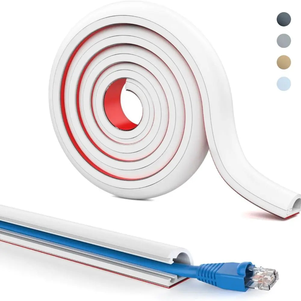 Self-Adhesive Cable Raceway – 1m Wall Cord Hider & Wire Cover Cable Raceway Axl