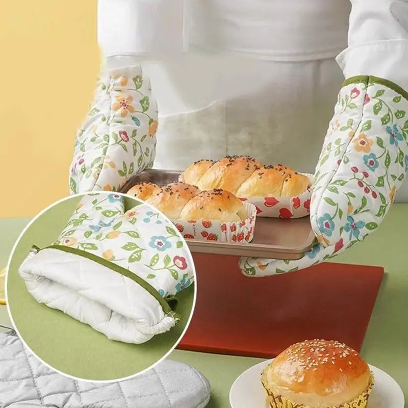 Printed Oven Mitts – Heat Resistant Non-Slip Baking Gloves Oven Mitts Axl