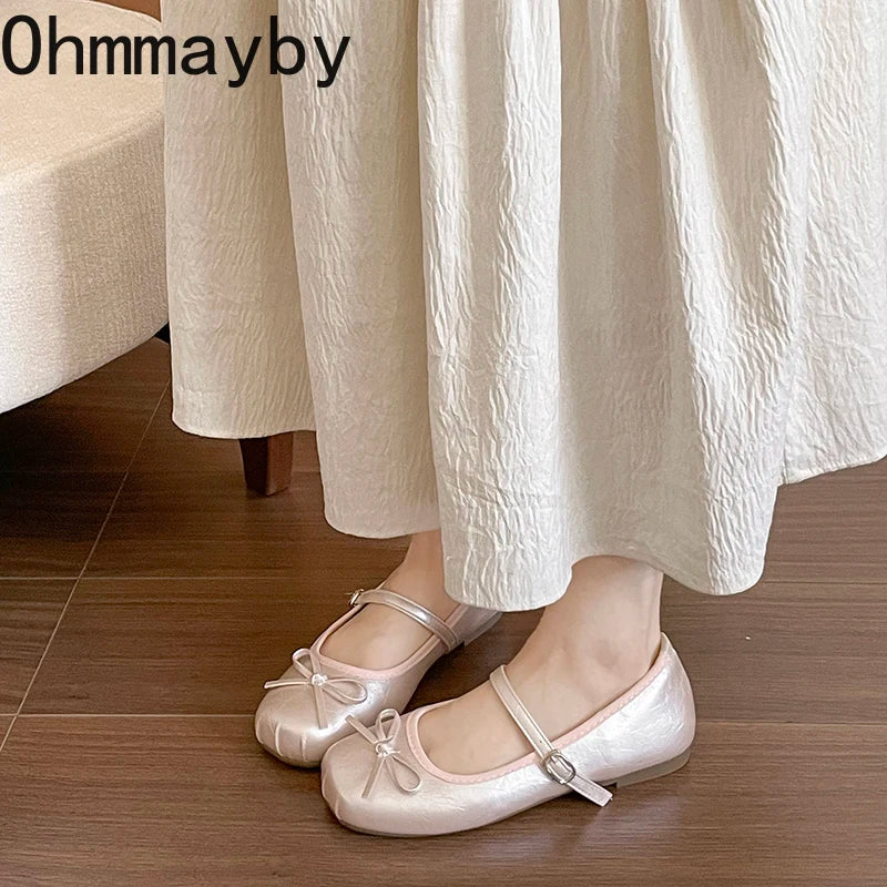 Women's Bow Mary Jane Ballet Flats – Sweet Elegant Shoes Ballet Flats Axl
