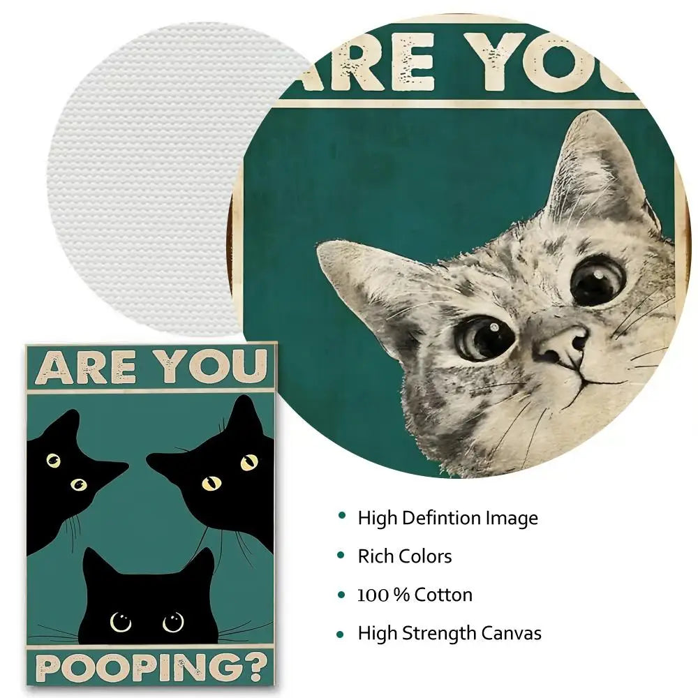Are You Pooping Cat Poster – Minimalist Wall Art Sticker Wall Art Sticker Axl