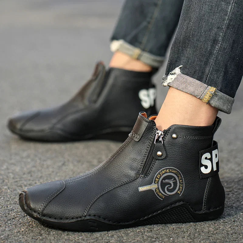 Men's British Chelsea Boots – Genuine Leather Winter Ankle Boots Men's Chelsea Boots Axl