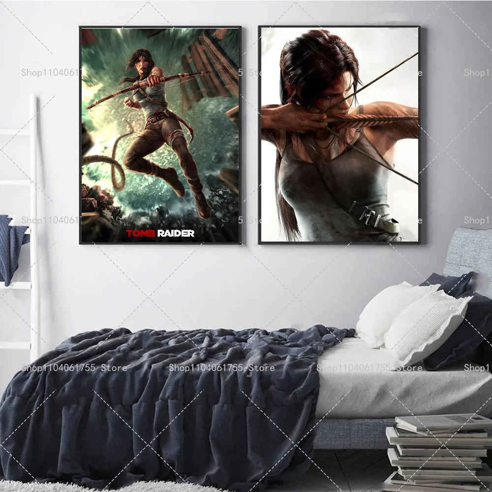Tomb Raider Video Game Wall Poster – Self-Adhesive Sticker Wall Art Poster Axl