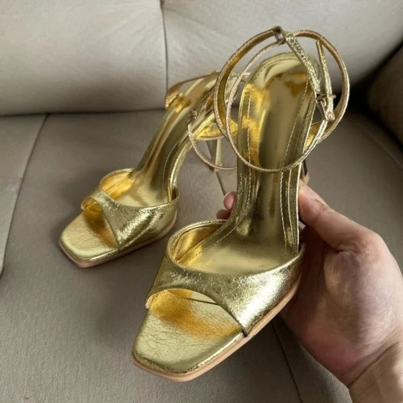 Women's Patent Leather High Heel Ankle Strap Sandals High Heel Sandals Axl