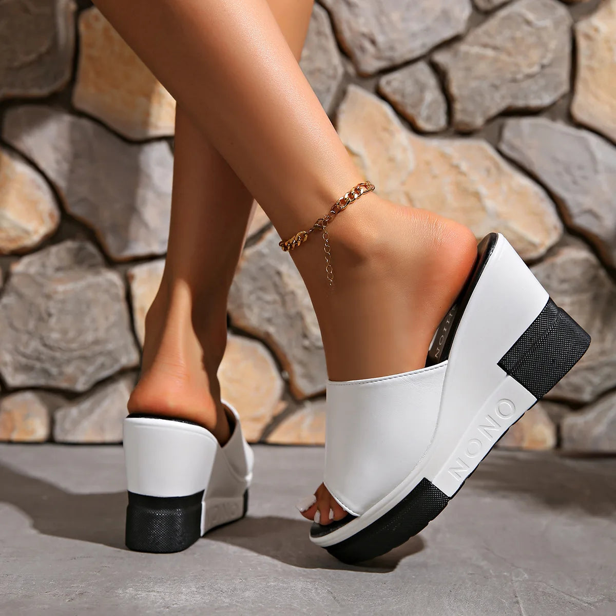 Women's Wedge Platform Slides – High Heel Summer Sandals Wedge Platform Sandals Axl