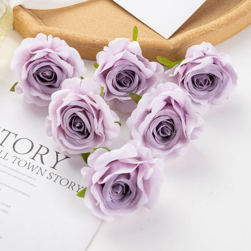 Silk Artificial Rose Heads 5/10 Pcs – Wedding & Home Decor Artificial Silk Flowers Axl color 12 5pcs