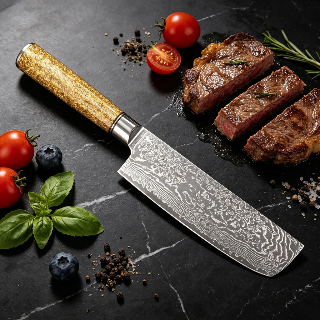 67-Layer Damascus Steel Japanese Nakiri Chef Knife Damascus Kitchen Knife Axl Nakiri Knife