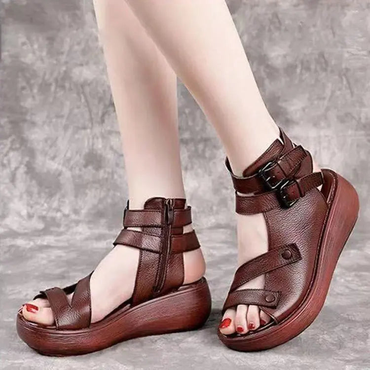 Women's Gladiator Wedge Sandals – Retro Platform Roman Style Wedge Sandals Axl