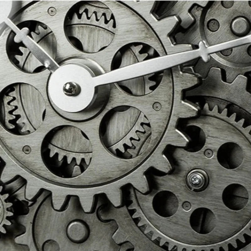 Retro Industrial Gear Wall Clock – Large Silent Décor 45.5cm Decorative Wall Clock Axl