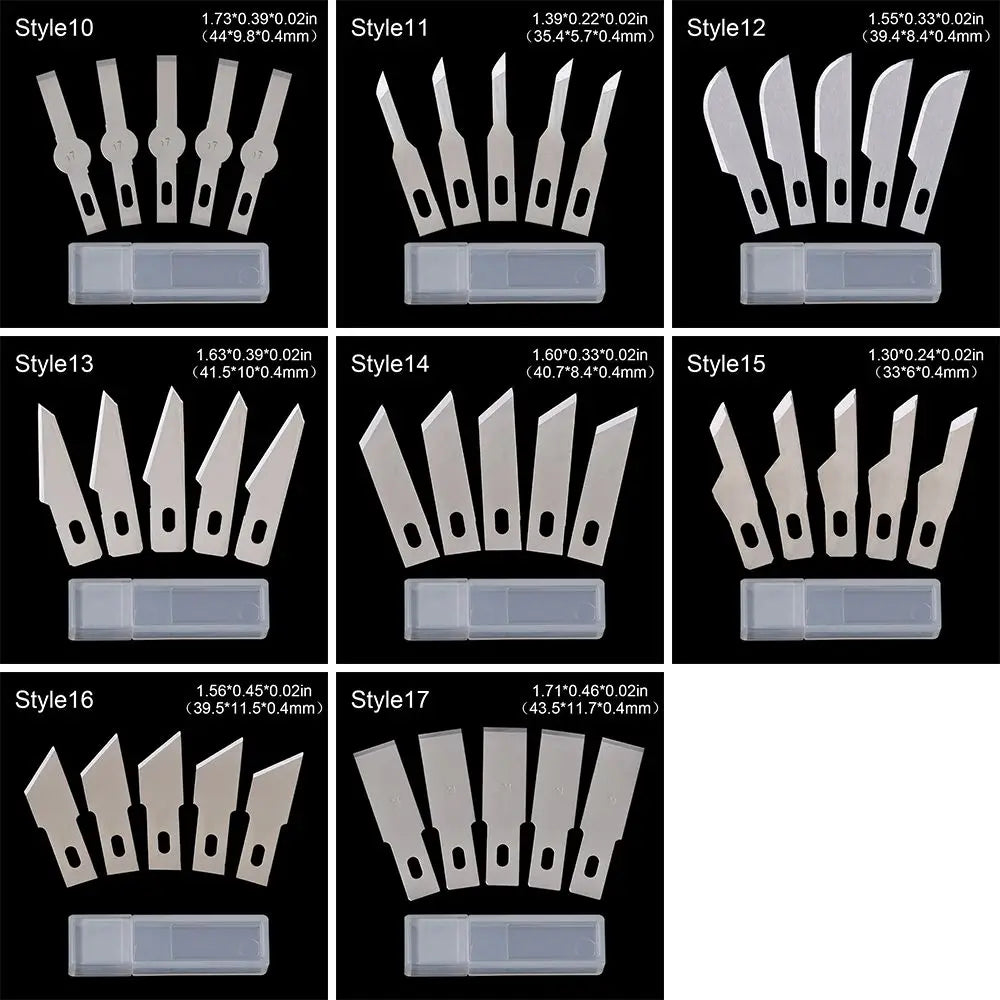 5-Piece Metal Craft Knife Set – 17 Stainless Steel Blade Styles Craft Knife Set Axl