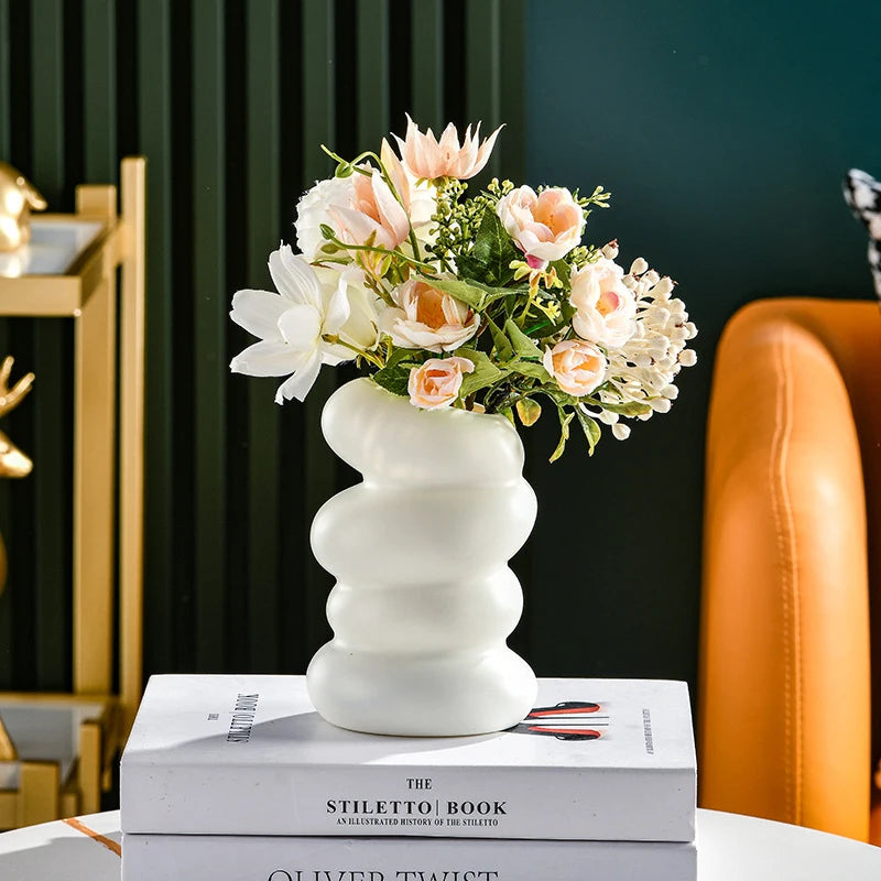 Plastic Spiral Vase – Nordic Creative Flower & Home Decor Decorative Vase Axl White