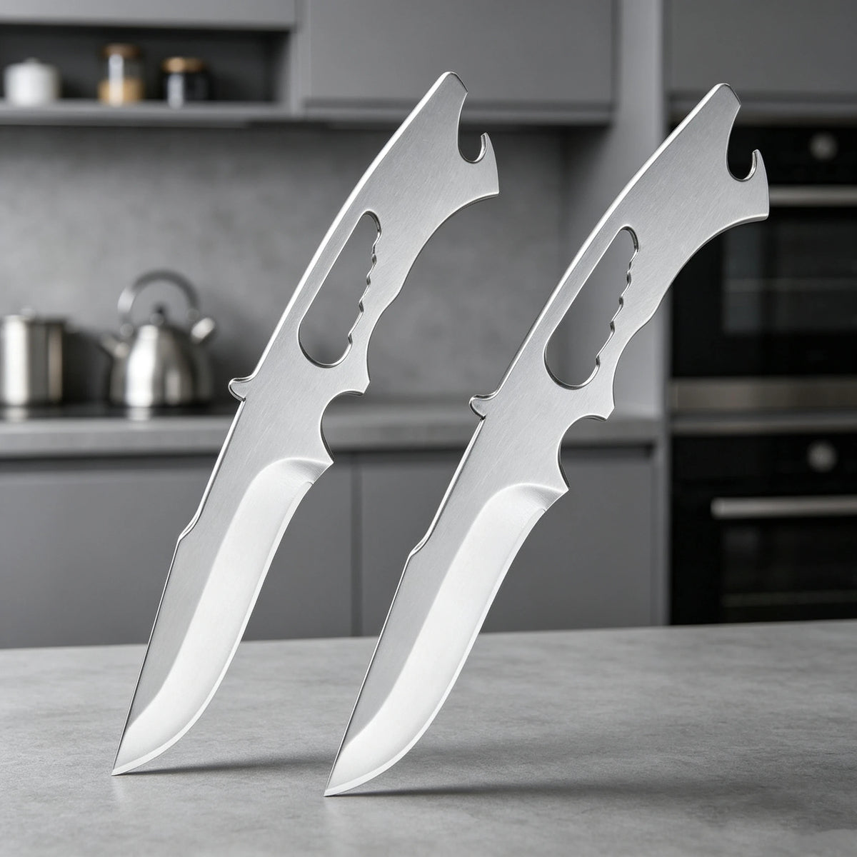 Mirror Polished Stainless Steel Fruit & Steak Knife – Bottle Opener Multi-Function Kitchen Knife Axl 2pcs