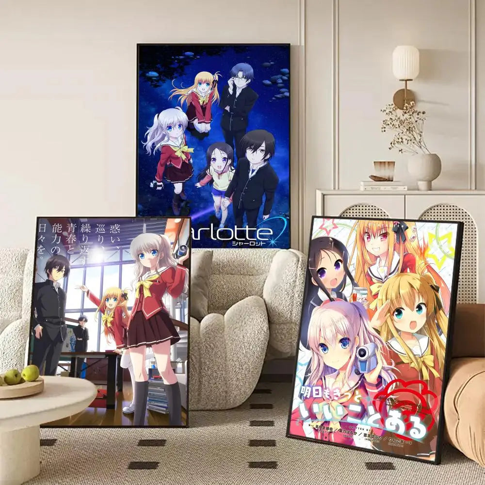 Anime Charlotte Wall Poster Sticker – HD Removable Home Decor Anime Wall Poster Axl