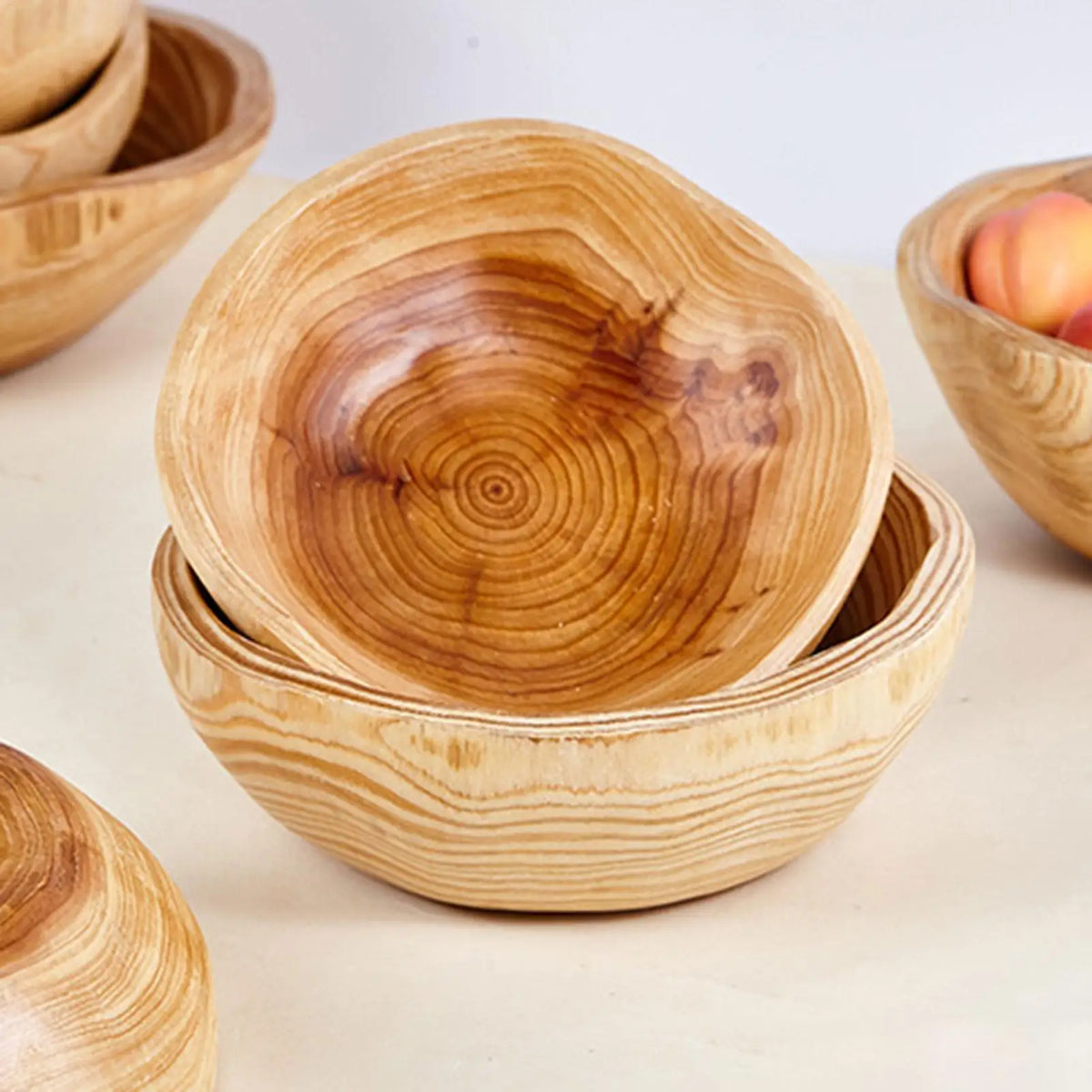 Bamboo Wooden Salad Bowl – Serving, Fruit & Organizer Tray Wooden Serving Bowl Axl