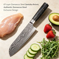 67-Layer Damascus Steel Santoku Knife – Sharp Chef Kitchen Knife Damascus Santoku Knife Axl Santoku Knife